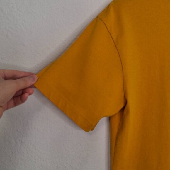 Madewell T-Shirt Dress Sz M Crew Neck Cotton Minimalist Neutral Basics Mustard - Picture 4 of 13